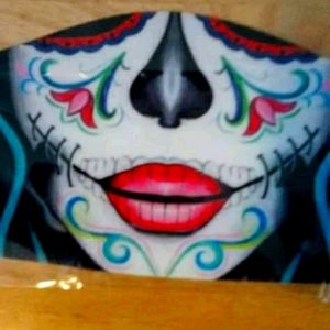 Sugar skull cloth face mask